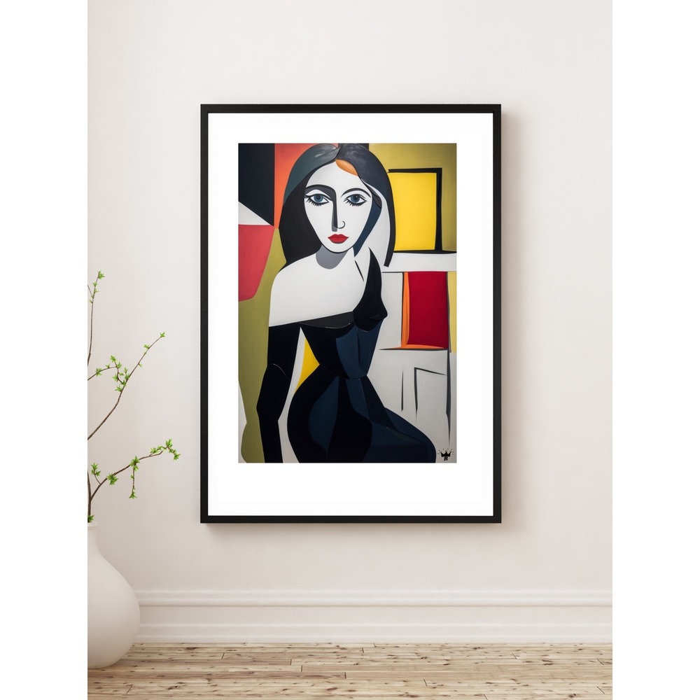 Royal Ink Smith Abstract Woman Canvas Art Print‎ 12x16 Modern Cubist Wall Decor